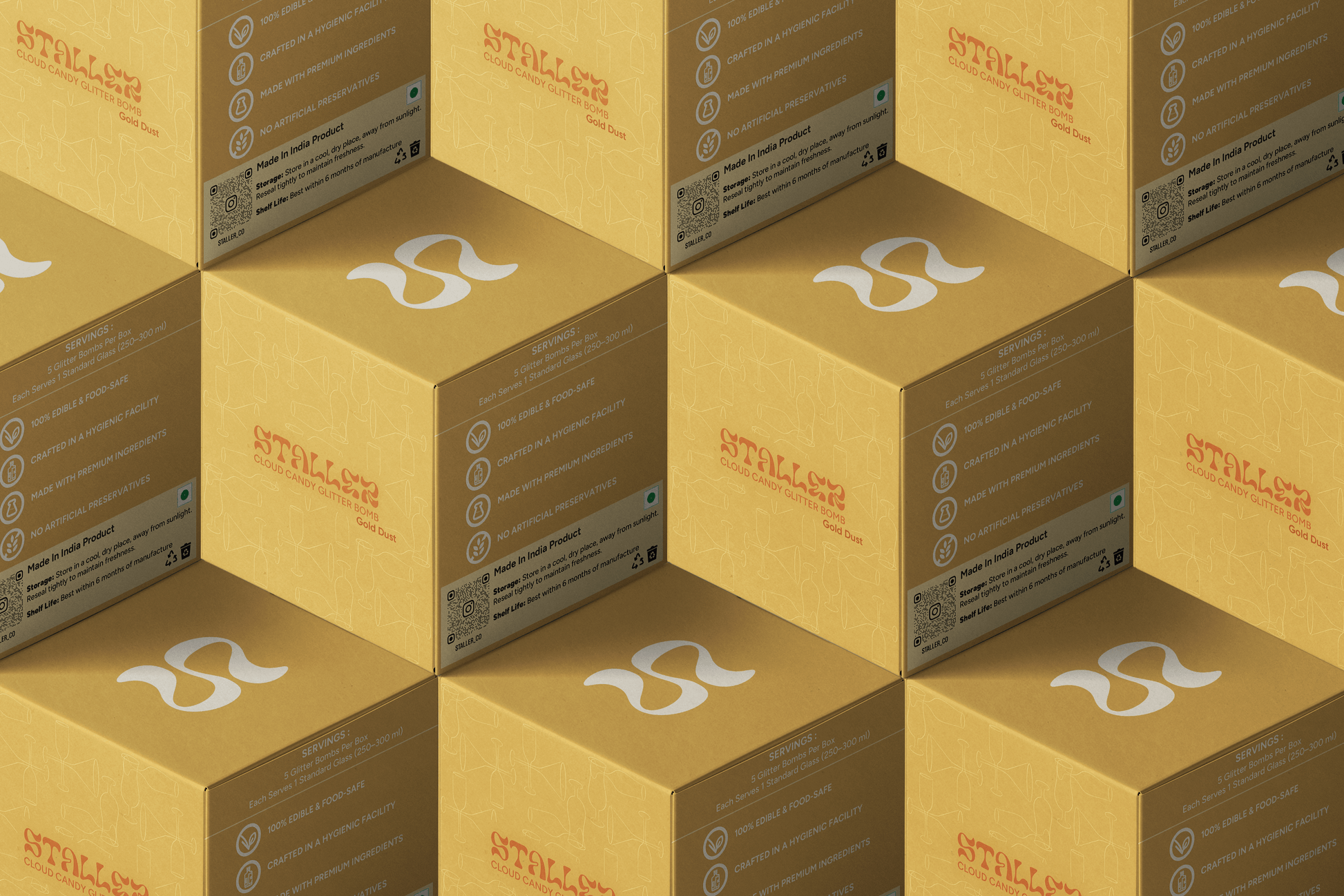 Rich Gold Dust shimmer bomb for champagne and mocktails