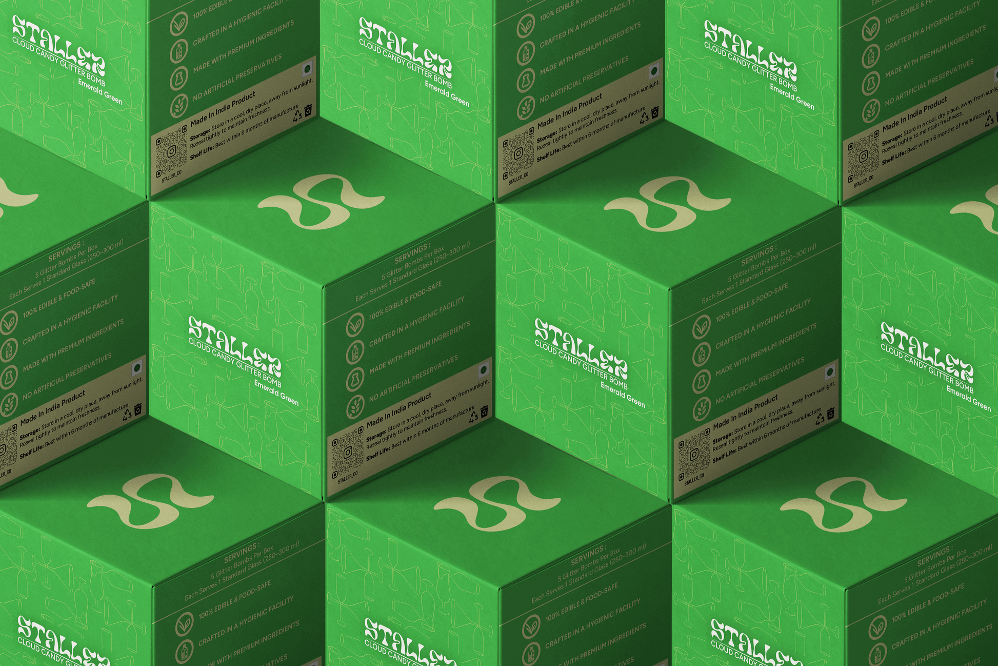 Vibrant green cocktail glitter bomb for party drinks Main Banner 